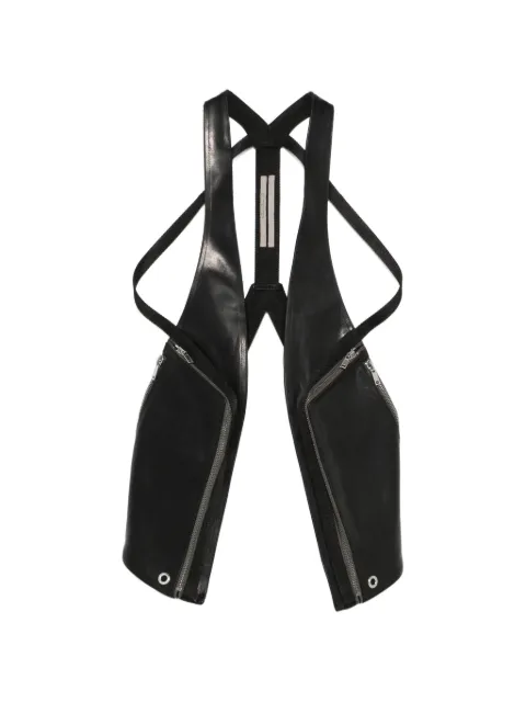 Rick Owens Temple Bauhaus leather waistcoat Black RR01F2701LGBER3