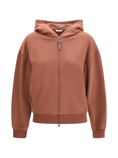 Brunello Cucinelli zipped hoodie Brown MN05NHF406C9326