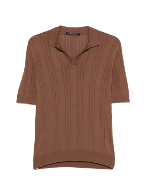Tagliatore ribbed V-neck T-shirt Brown DARNELGSE2603
