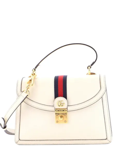 Gucci Pre-Owned Ophidia Flap Top Handle Bag Leather Small satchel Neutrals EWT3O2LX916LRSWZ