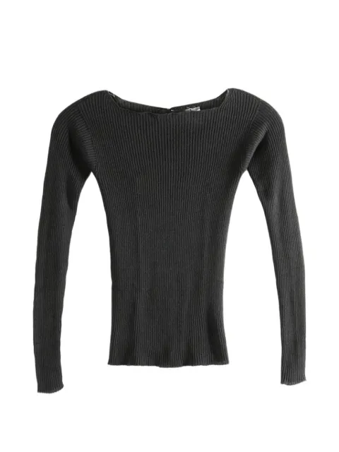 Baserange ribbed buttoned sweater Black PUODLLISU26