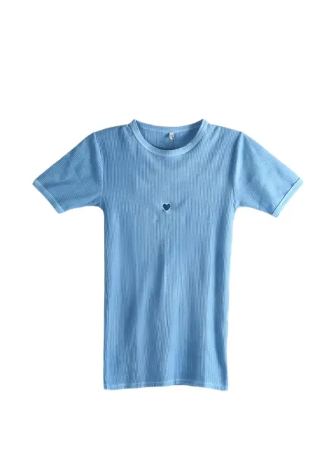 Baserange heart-detail T-shirt Blue TOHSRBISU26