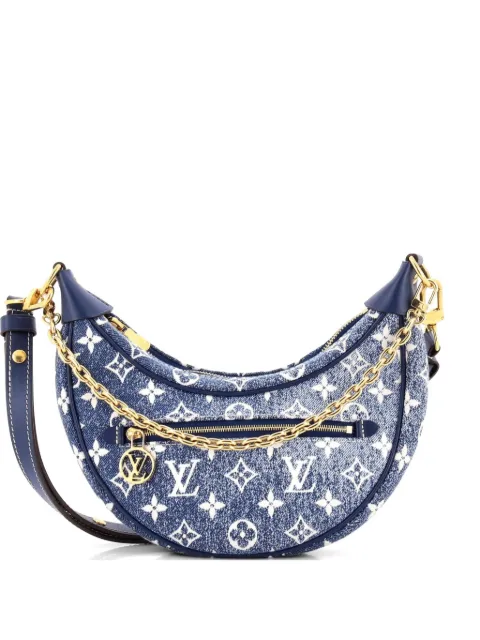 Louis Vuitton Pre-Owned Loop Handbag Monogram Jacquard Denim hobo bag Blue BJV9FAQ4CGIVU22G