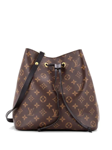 Louis Vuitton Pre-Owned NeoNoe Handbag Monogram Canvas with Leather MM bucket bag Brown BJMEP3CMG8GOL0K1