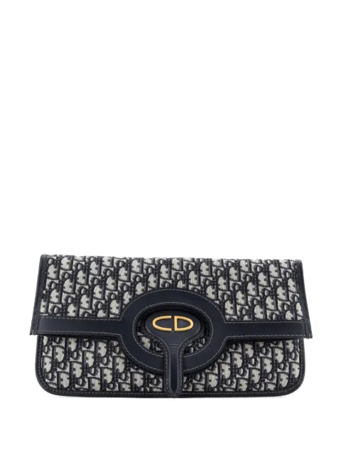 Christian Dior Pre-Owned Fold Over Oblique Canvas clutch bag Blue UIC6Y12MMHUPXFSG