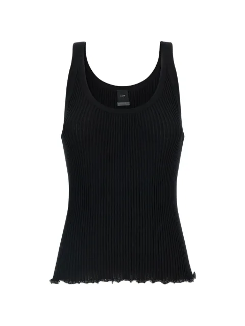 PINKO ribbed vest top with logo Black 106323A343