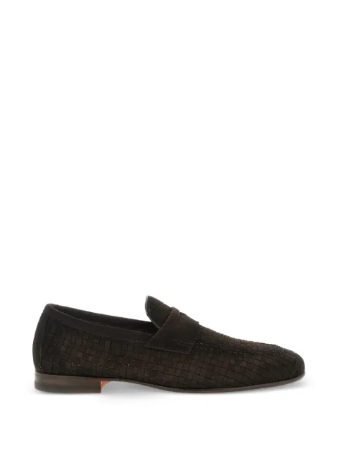 Santoni Carlo woven leather loafers Brown MCNC13903LA3SAYC