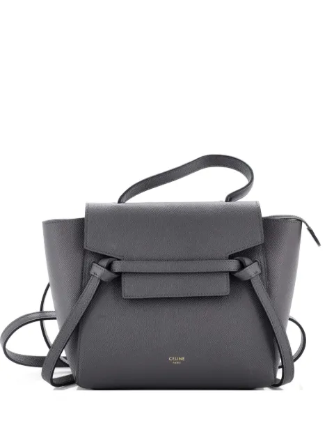 Celine Pre-Owned Belt Bag Textured Leather Nano shoulder bag Grey 7OTWFL05S3O293QF
