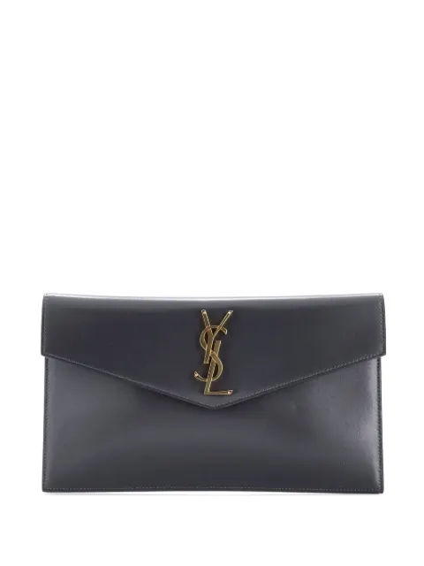 Saint Laurent Pre-Owned Uptown Pouch Leather clutch bag Grey JTWXLETSAMOTKLZ3