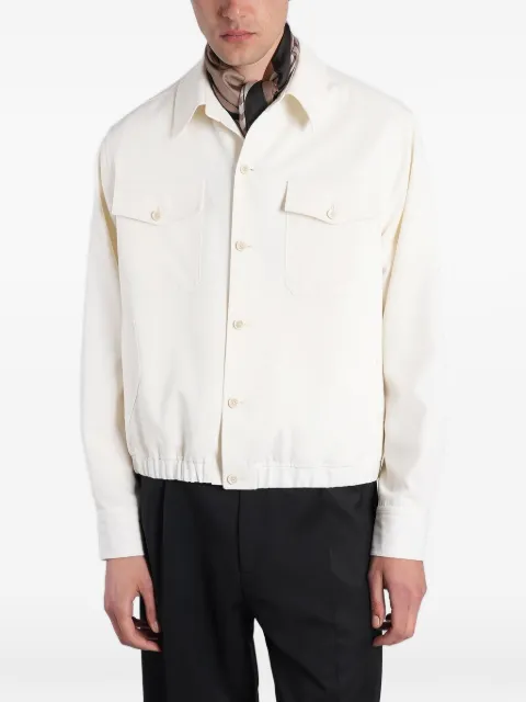 Lardini elasticated-hem button-up jacket Neutrals PARONOCN64422