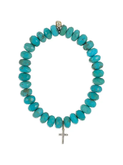 Sydney Evan Cross Charm diamond and turquoise bracelet Blue C27874Y6658