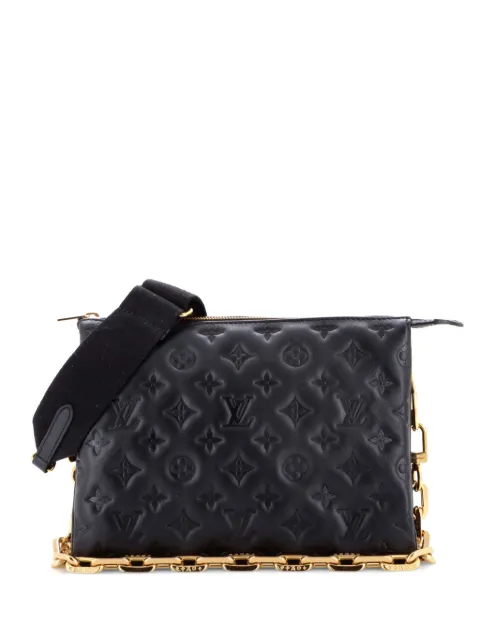 Louis Vuitton Pre-Owned Coussin Bag Monogram Embossed Lambskin PM crossbody bag Black 39C7TRWEKZJFVATB
