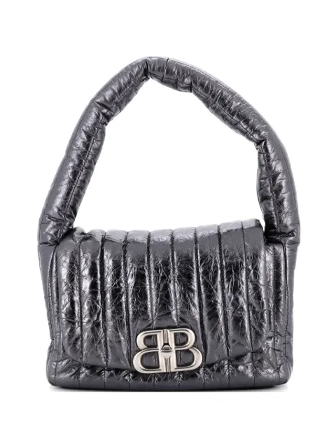 Balenciaga Pre-Owned Monaco Sling Bag Padded Quilted Leather Small shoulder bag Silver YC6QDS1ZLAKT17JX
