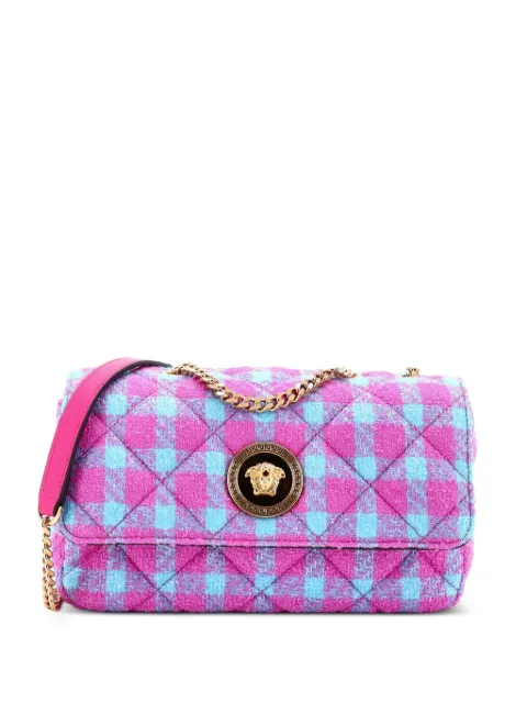 Versace Pre-Owned Medusa Icon Chain Flap Bag Quilted Tweed East West shoulder bag Pink 57SFLMZNCCCRNXOC