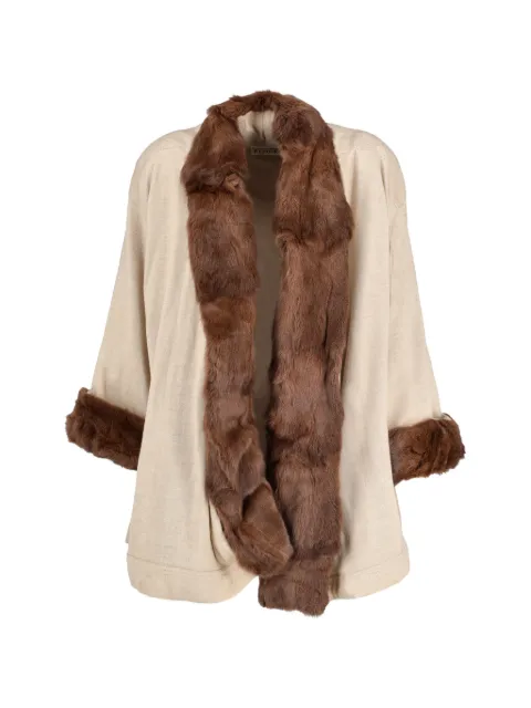 Gianfranco Ferré Pre-Owned fur-trimmed coat Neutrals W251111517