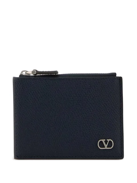 Valentino Garavani VLogo Signature cardholder in grainy calfskin Blue YP0AP8UAG