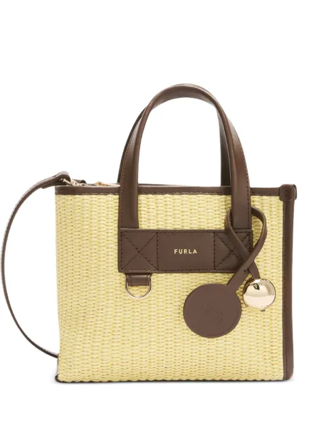 Furla mini Divide It woven leather tote bag Neutrals WB02068BX44931007