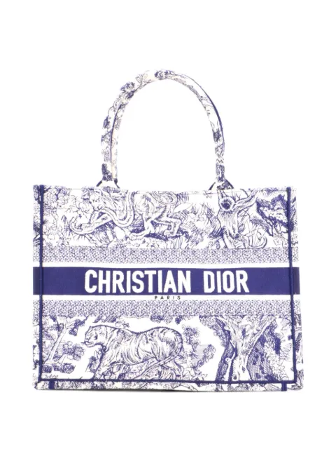Christian Dior Pre-Owned Book Embroidered Canvas Medium tote bag Blue Y5IYBGH3NW7WP7LK