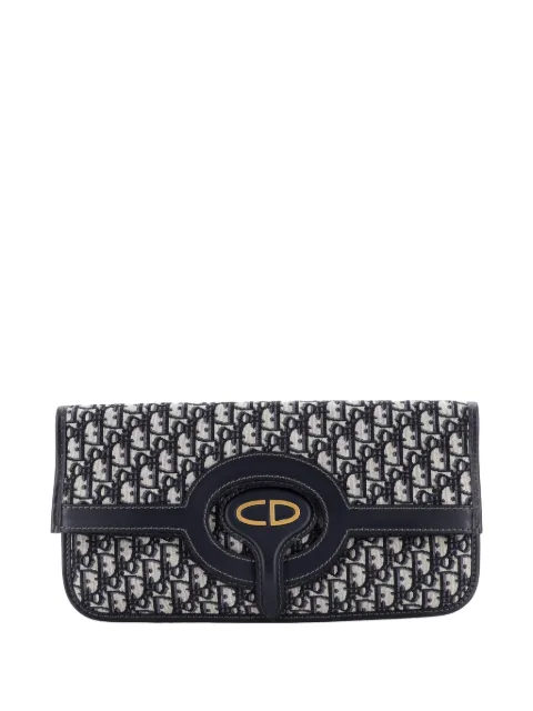 Christian Dior Pre-Owned Fold Over Oblique Canvas clutch bag Blue 0ZIACBAX8L0VVANE