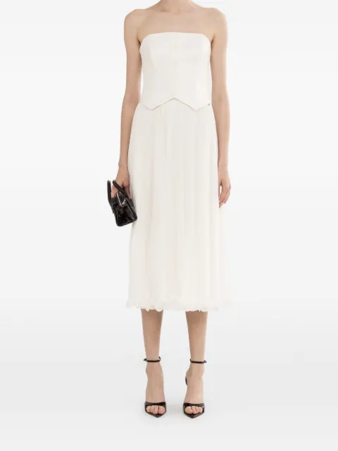 NISSA midi pleated skirt White F16498WHITE