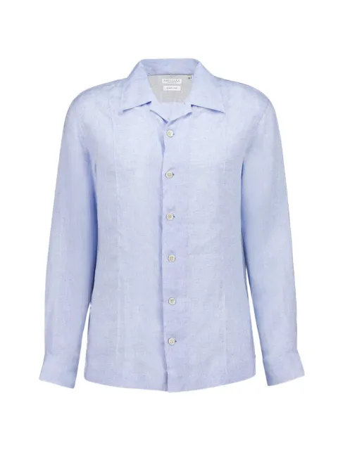 Brunello Cucinelli buttoned linen shirt Blue MM6840618C105