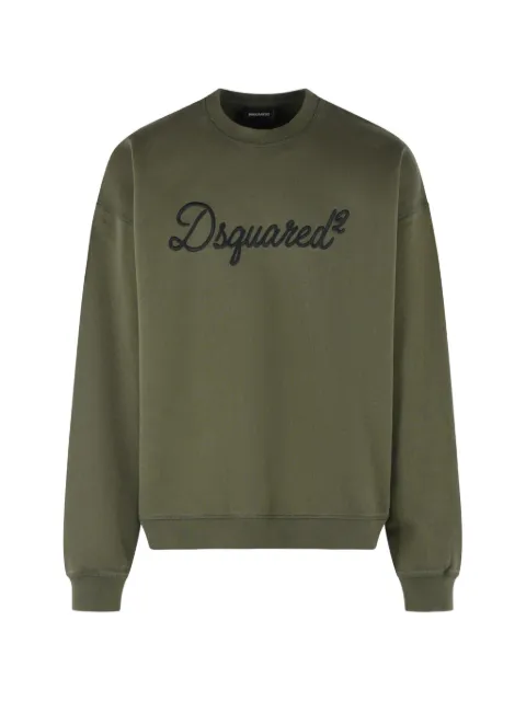 DSQUARED2 logo-detail cotton sweatshirt Green S74GU0928D25029