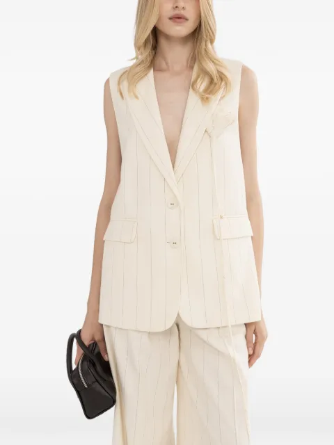 NISSA pinstripe single-breasted waistcoat Neutrals V16436