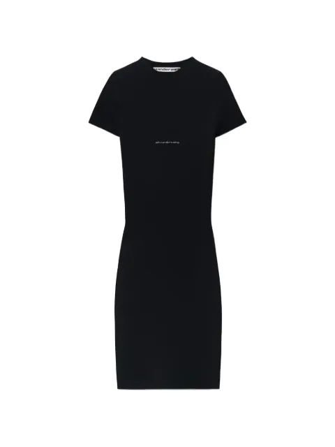 Alexander Wang logo-detail short-sleeve crewneck mini dress Black 1KC2266079