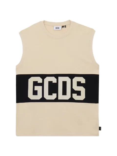GCDS logo sleeveless T-shirt Neutrals Z0MLQC104J101