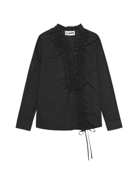 OpéraSPORT ruffled tie shirt Black W26AW24