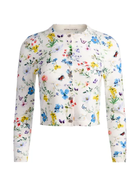 alice + olivia Carson printed cardigan White CC603514707
