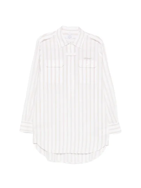 Off-White striped pocketed mini dress White 2DG00FS26FAB001W142