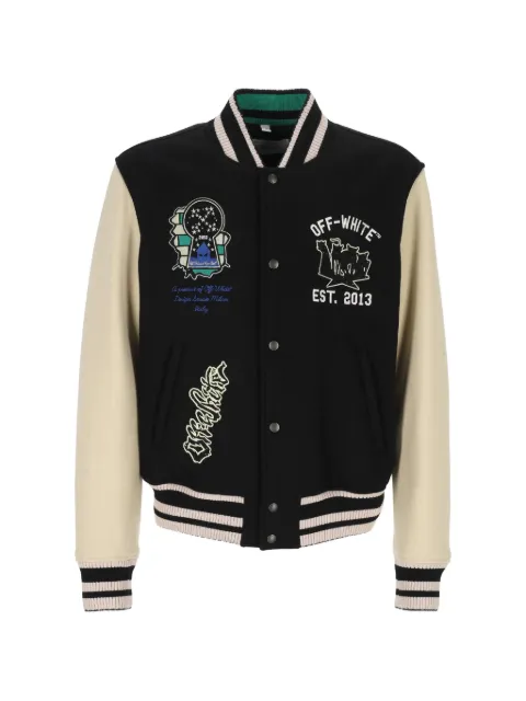 Off-White embroidered varsity jacket Black OMEH053S26FAB00001