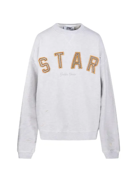 Golden Goose sweatshirt in gray melange cotton with 'Star' embroidery Grey GUP02711P002412