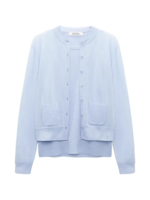 Dorothee Schumacher button-fastening patch-pocket cardigan Blue 261410405