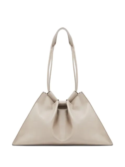 Giorgio Armani gathered-detail leather shoulder bag Neutrals GW003121AF24664