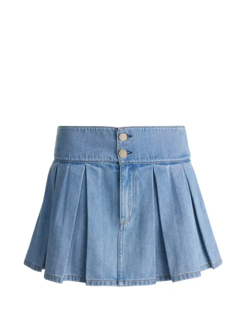 alice + olivia Amy pleated denim mini skirt Blue CD603116302
