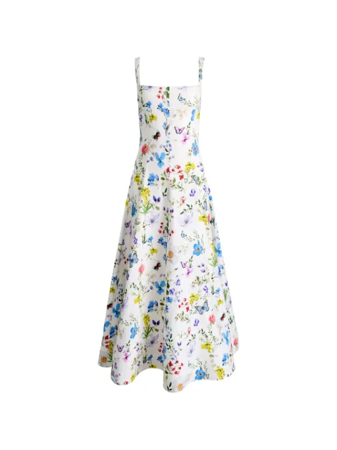 alice + olivia Polly flared midi dress White CC603P60514