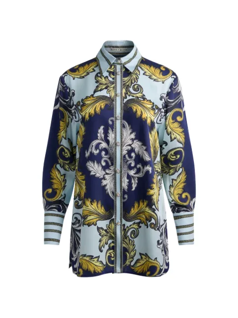 alice + olivia Lane baroque-print shirt Blue CC603P55010