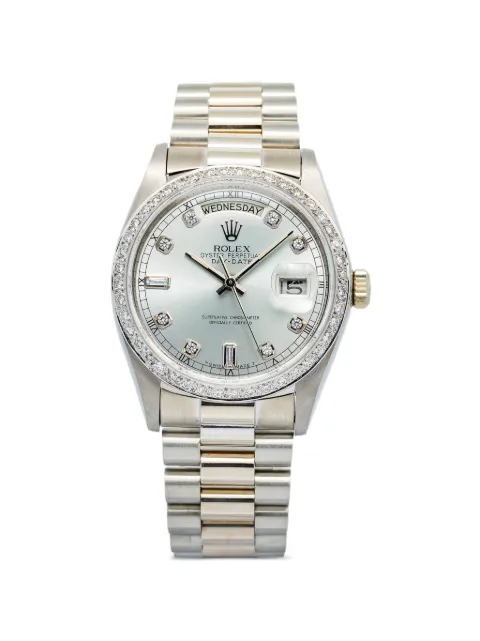 Rolex Day-Date diamond 36mm watch Silver 18039