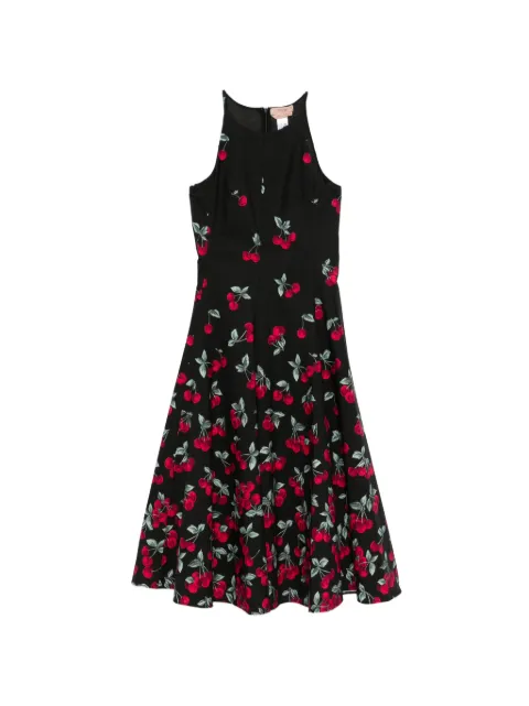 TWINSET long poplin dress with cherry print Black 261TT2591