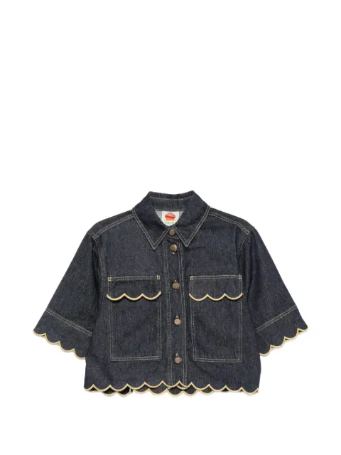 FARM Rio scallop-edge shirt Blue 363720