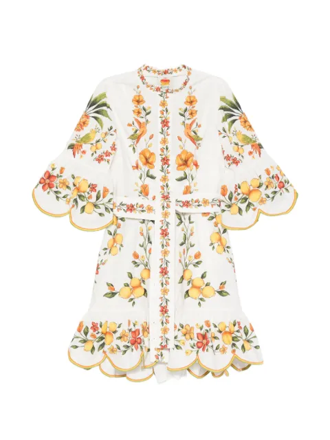 FARM Rio floral-print mini dress White 356404