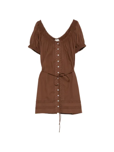 DAMSON MADDER Jayne short-sleeve mini shirt dress Brown SS26DM3370