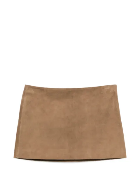 KHAITE Jett leather mini skirt Brown 4116709L709