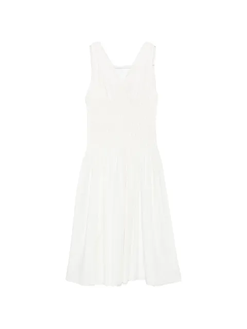 KHAITE Nola smocked-waist maxi dress White 5646195