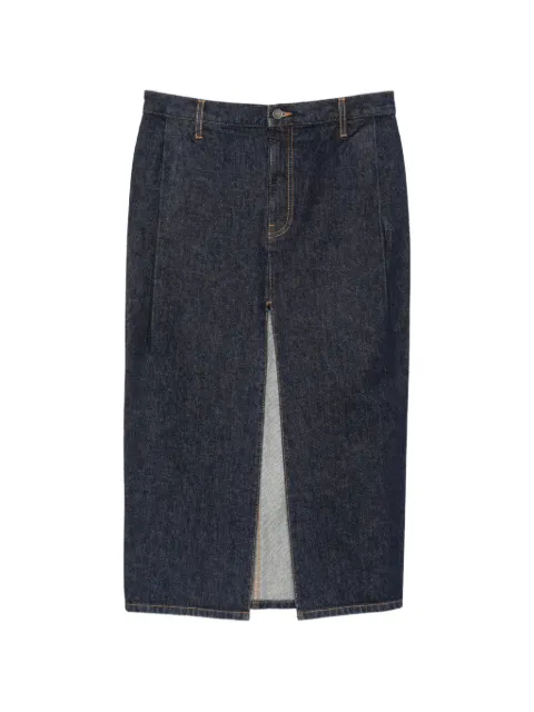 KHAITE Anden front-slit denim skirt Blue 1201908040