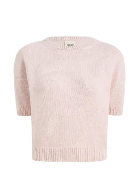 KHAITE Golden short-sleeve sweater Pink 18289650666