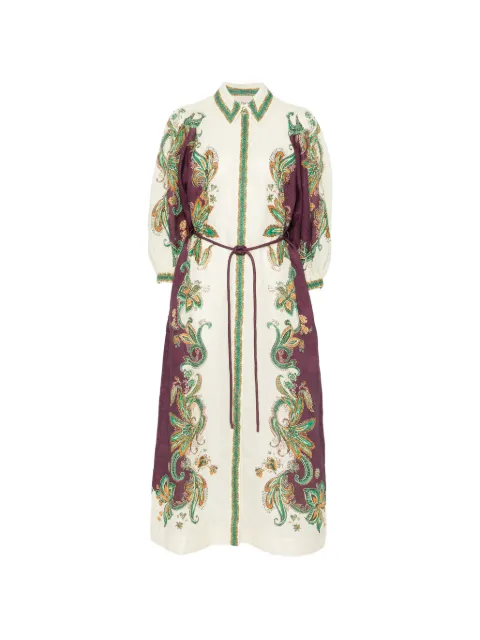 ALEMAIS Ruthie paisley-print midi shirt dress Neutrals 7648D