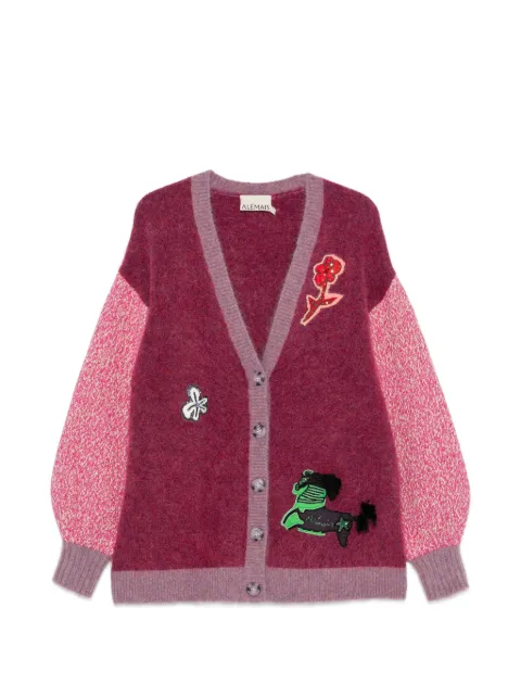 ALEMAIS Mlak appliqué-embellishment cardigan Purple 7547K